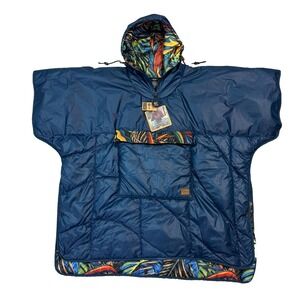 Rumpl Nanoloft Puffy Poncho Psychotropic One Size Camping Outdoor Blanket Jacket